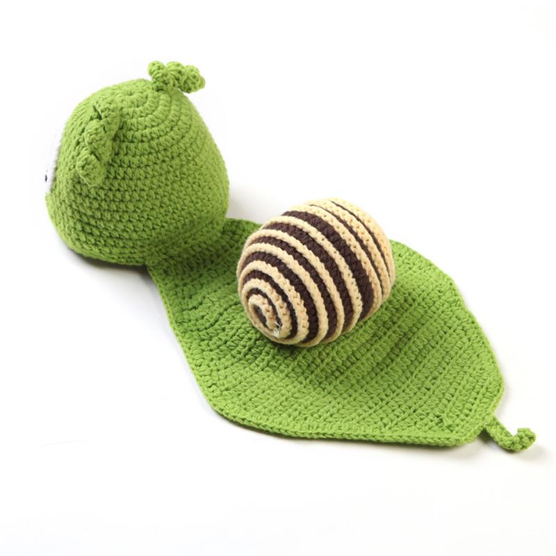 Nouveau-né photographie accessoires escargot main Crochet tricot bébé bonnet casquettes chapeau pour bébé avec Cape chapeaux