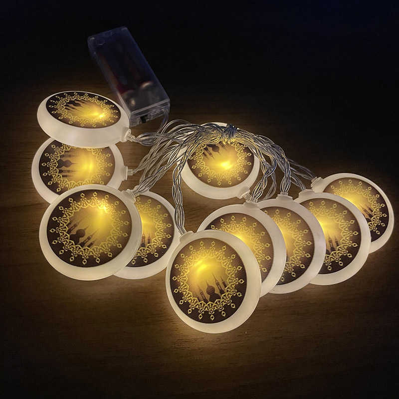 LED Strings 2M 10LED Eid Mubarak LED LIGE String Star Moon Night Light Islamski festiwal muzułmański Dekoracje dom Ramadan Kareem Ornament P230414