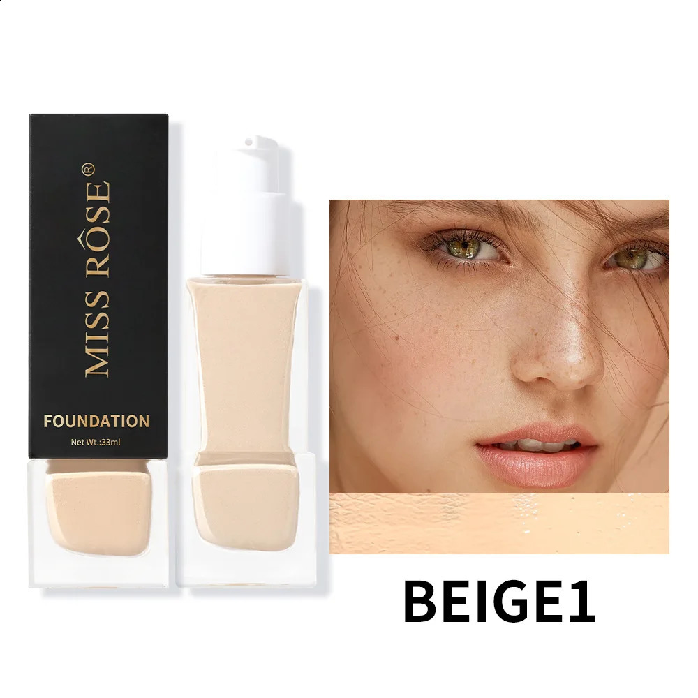 Foundation Miss Rose Liquid Foundation Make Up High Coverage Makeup Base Lasting Face Concealer Waterproof Foundation BB Cream 231116