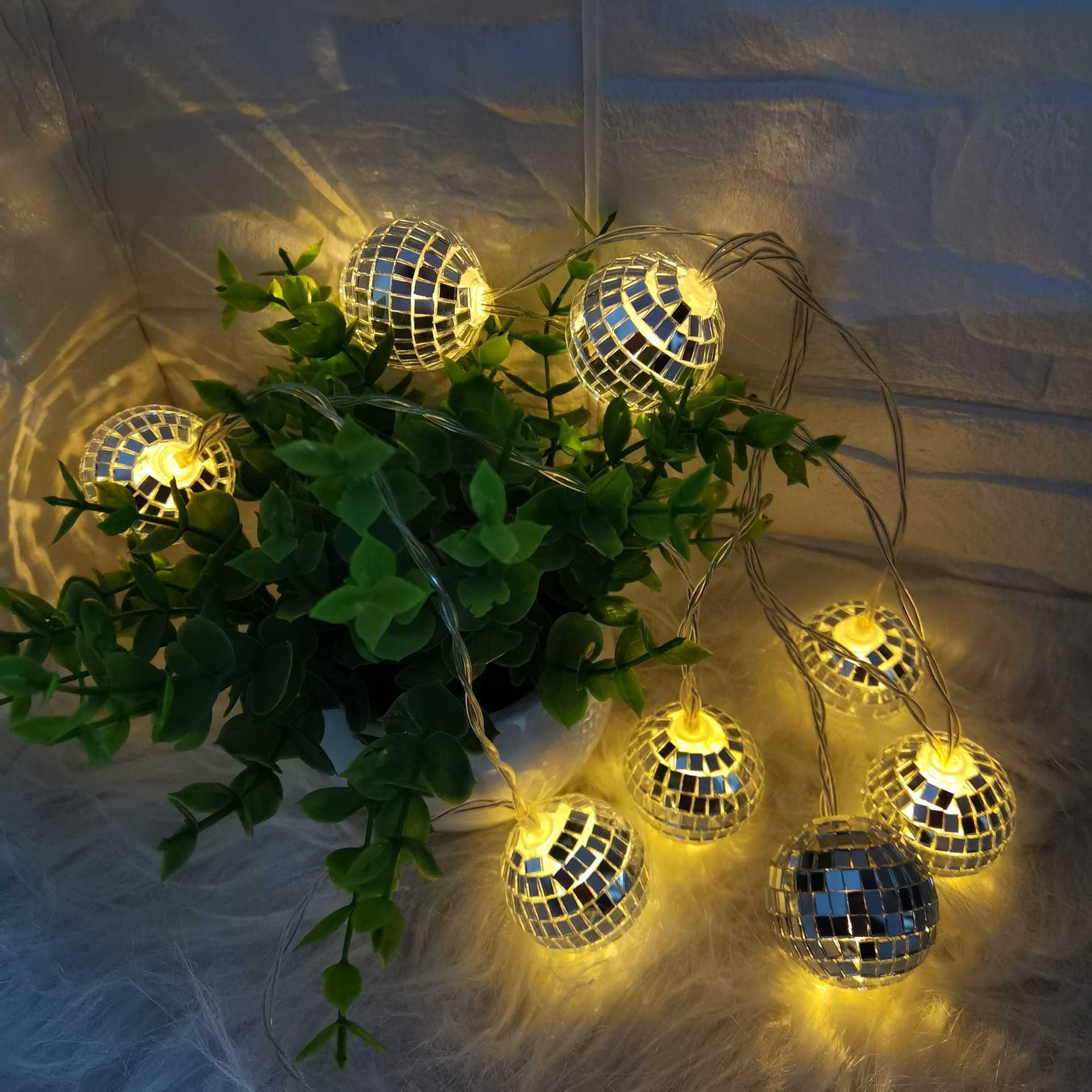 LED -snaren 3M LED -snaarverlichting Batterij Powered Mirror Ball Stage Reflectielampje voor bruiloft Nieuwjaar Kerst DJ Disco Home Party Decor P230414