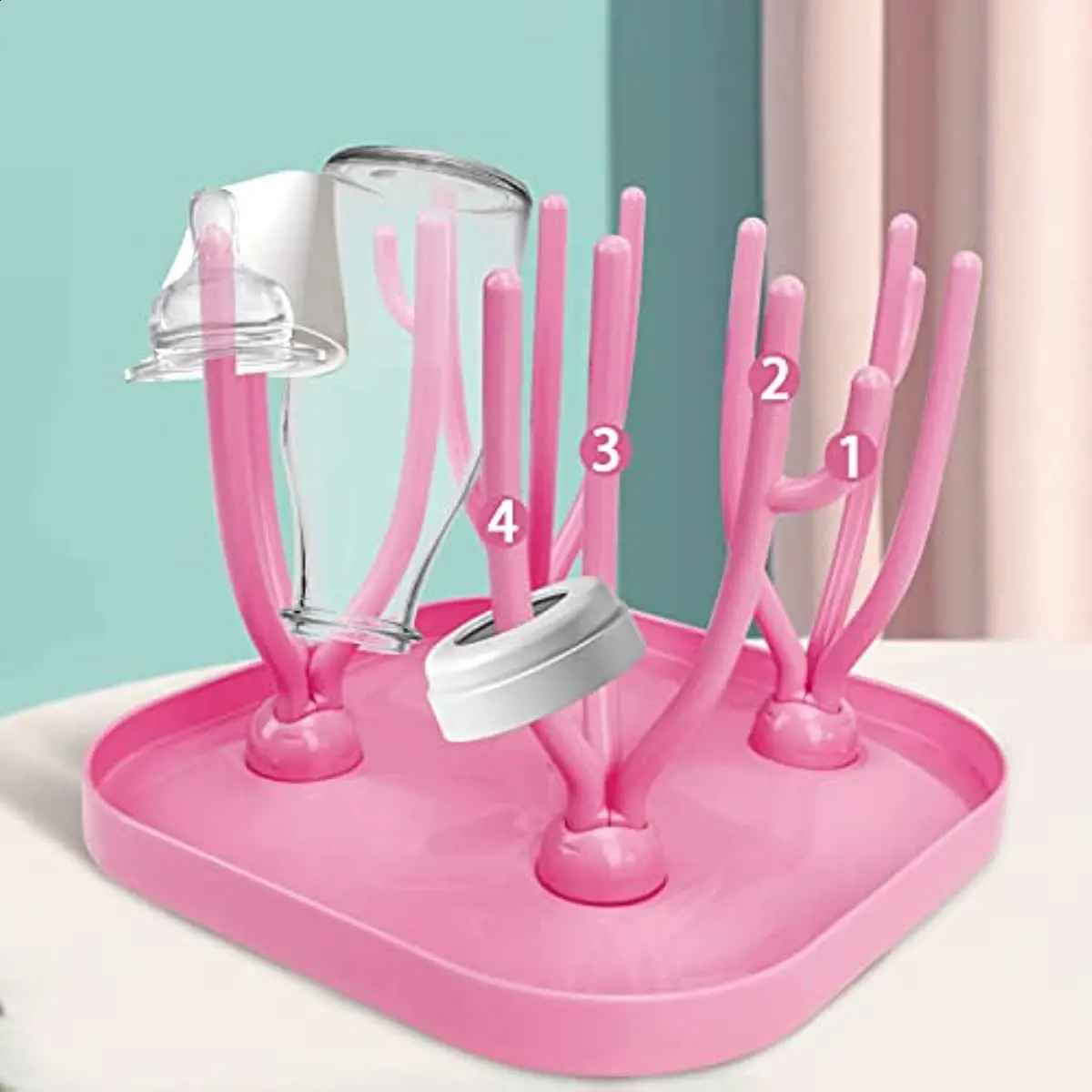 Other Baby Feeding 16 Branches Bottle Drying Rack Dryer Holder Storage for Reusable Baggies Rackbottle Cleaning Machine BPA FREE 231116