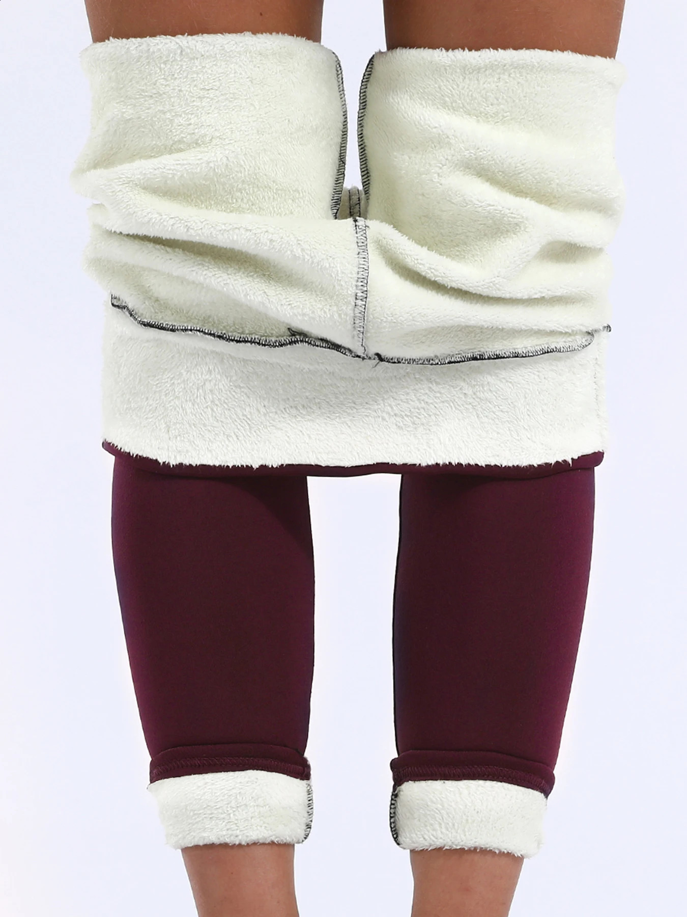 Womens Pants Capris Velvet Winter Leggins Solid Color Thick 231116