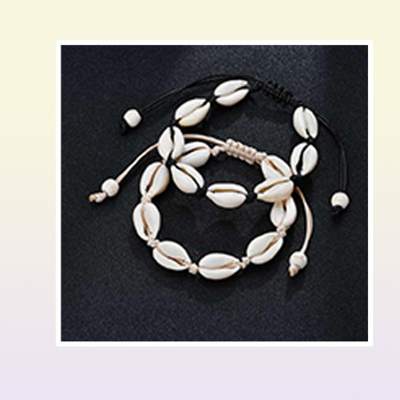 Black White Boho Natural Girls Shells Charm Bracelets for Women Beach Biżuteria ręcznie robione bransoletki bransoletki Brzepły prezent 7406832