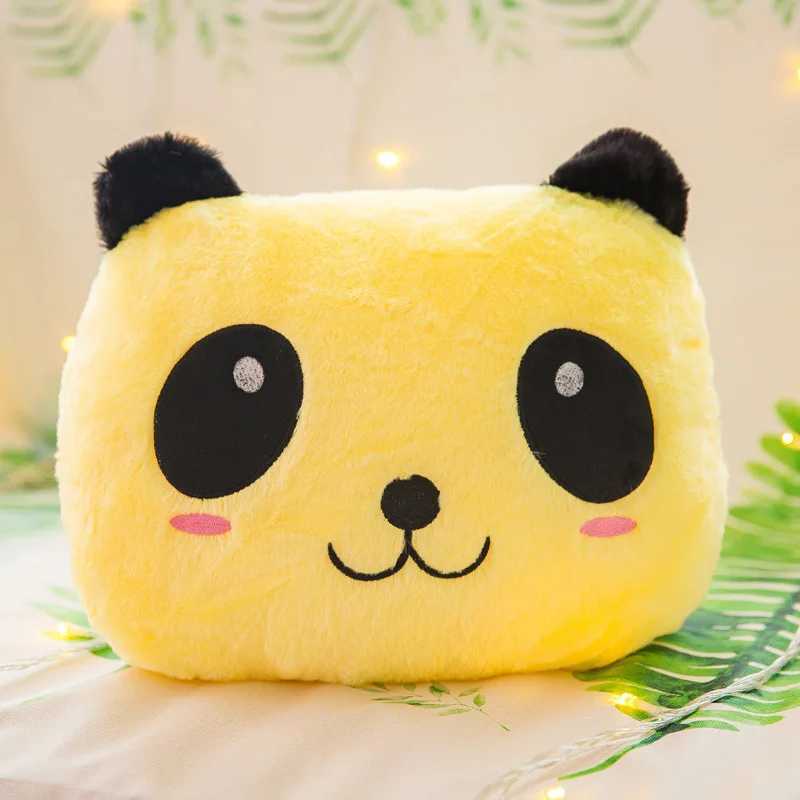 Peluş Bebekler 34cm parlak yastık yumuşak peluş parlayan renkli panda yastık led hafif oyuncaklar çocuk için hediye