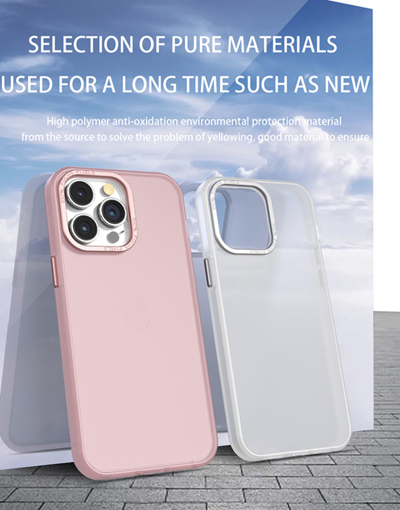 Matte Hybrid Phone Cases For Iphone 15 Pro Max 14 Samsung Galaxy S23 FE A24 A34 A54 5G Metal Camera Lens Protection Rubber Covers