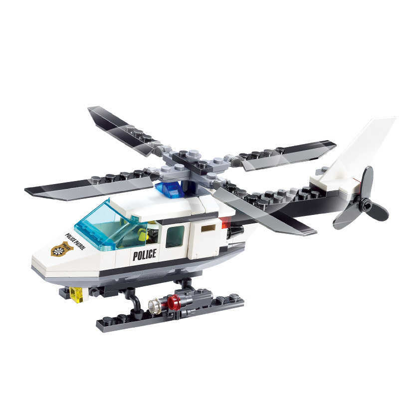 BLOCKS City Police Helicopter Car Swat Plan Carrier Fordon MOC Aircraft Building Blocks Bricks Classic Model Toy for Kids Presents