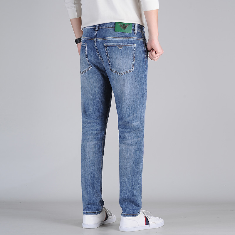 Men's Jeans Spring Summer Thin Denim Slim Fit European American High-end Brand Small Straight Pants JH6036-8