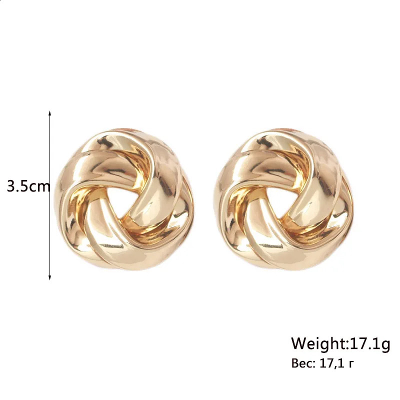 Большие металлические серьги-гвоздики для женщин, золотистые спиральные серьги-капли, тяжелые украшения для ушей oorbellen voor vrouwen 231116
