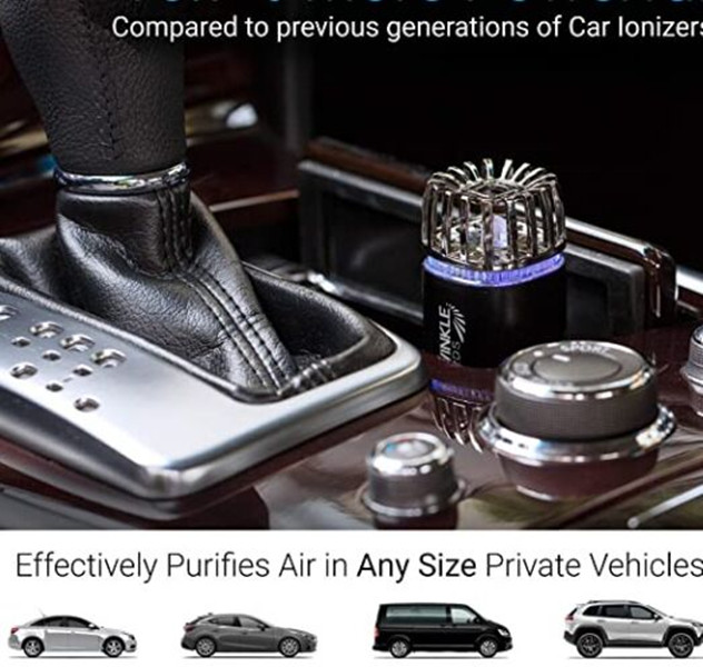 Telefonladdare Car Air Purifier Ionizer - 12V plug -in jonisk anti -mikrobiell bildeodorizer med dubbel USB -laddare - röklukt, husdjur och livsmedelslukt, virus eliminator för bil