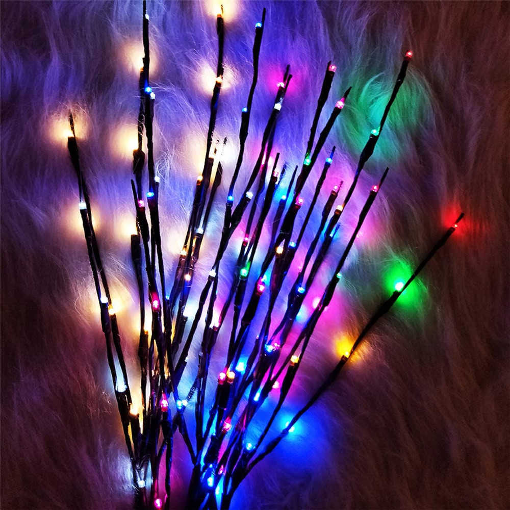 LED-Ketten 73 cm 20 Birnen LED-Zweig-Lichter Batteriebetriebener Weidenzweig Beleuchteter Zweig Dekorative Lichter Künstlicher Baum DIY-Licht P230414