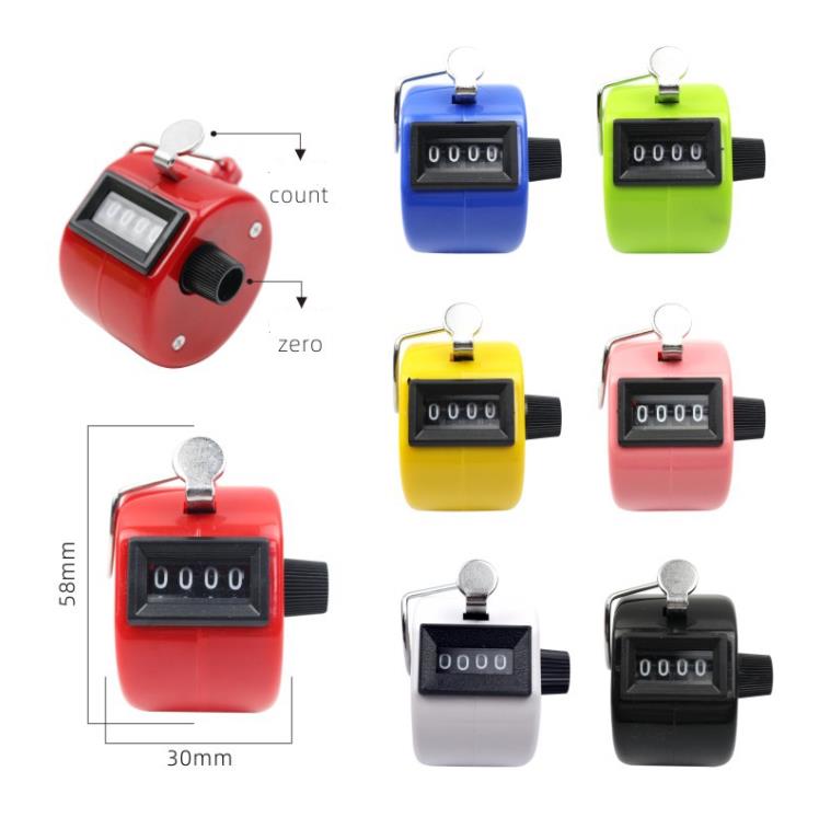 4-siffriga nummerräknare Plastskal Handfinger Display Manual Counting Tally Clickers Timer Soccer Golf Counter Training-Counter SN6876