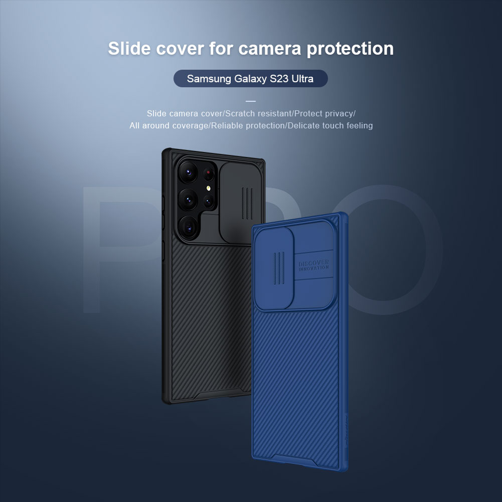 Nillkin Shock -Resean Camera Protective Case Slide Lins Защита для линз для Samsung Galaxy S23 Ultra S22 S20 FE S21 Примечание 20 Camfield Pro Series