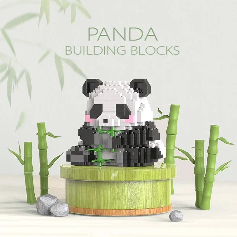 Blocks 2023 Creative MINI Chinese Animal Panda Model Building Block MOC DIY Diamond Bricks Toys for Children Boys Girls Gifts 231116