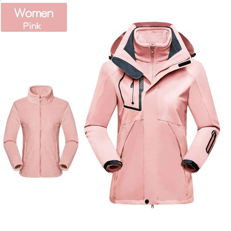 Skiing Suits Skiing Jackets 3 In 1 Men Women Winter Warm Ski Hooded Jacket Windproof Waterproof Wear-resisting Outdoors Hiking Climbing Coat 231116