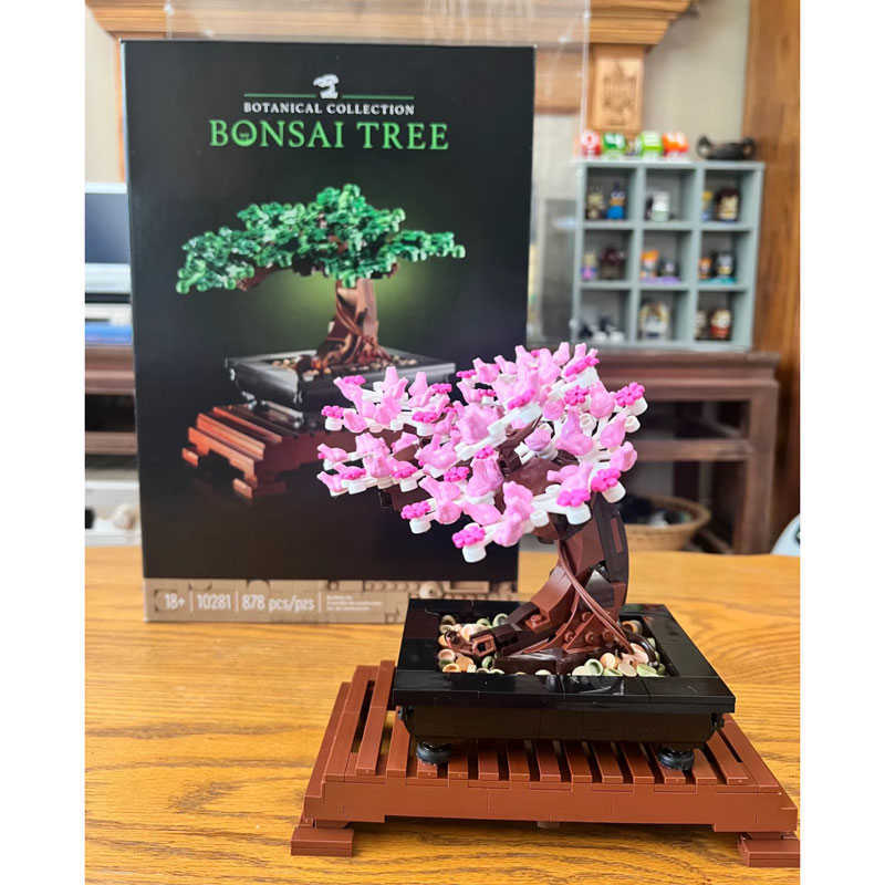 Bloklar bonsai ağacı fit 10281 çiçek buket sürekli 3D yapı blok set tuğlalar modeli ev dekorasyon tesisi saksı oyuncak çocuk hediyesi