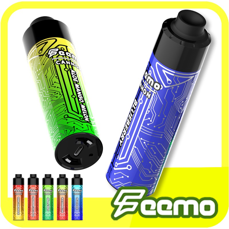 El más nuevo vendedor caliente formal Feemo Cannon 10000puffs 0.5ohm Big Cloud Artículo desechable Vape Pen 850 mAh Recargador Batería 10 sabores ecig Vapor Pen