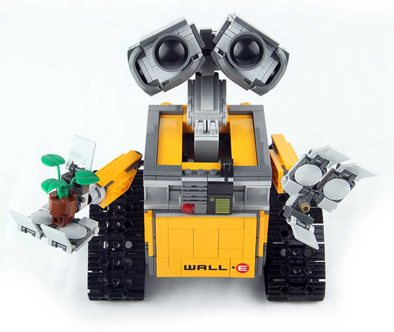 Bloklar Duvar E Klasik Film Robot DIY BLOCKS Plastik Oyuncak Tuğlalar Çocuklar İçin Hediyeler Çocuklar İçin Yetişkin Wall-E Teknik Kawaii