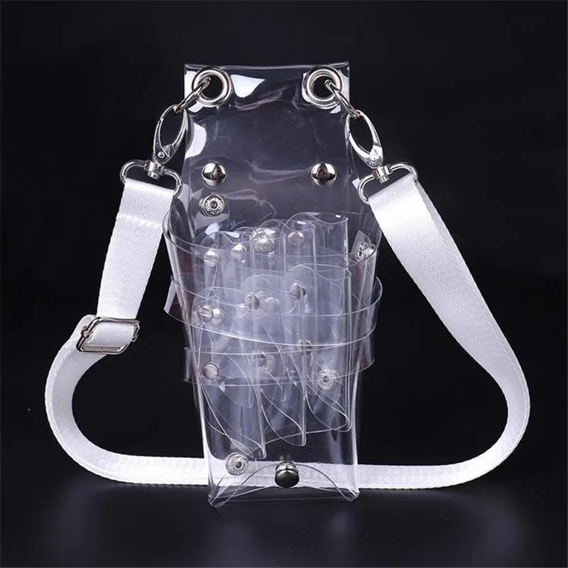 Other Hair Cares Transparent PVC Hair Scissors Bag 7 Pockets Scissors Pouch Barber Scissor Holder Case With Belt Salon Hairdressing Tool 20#48 231116