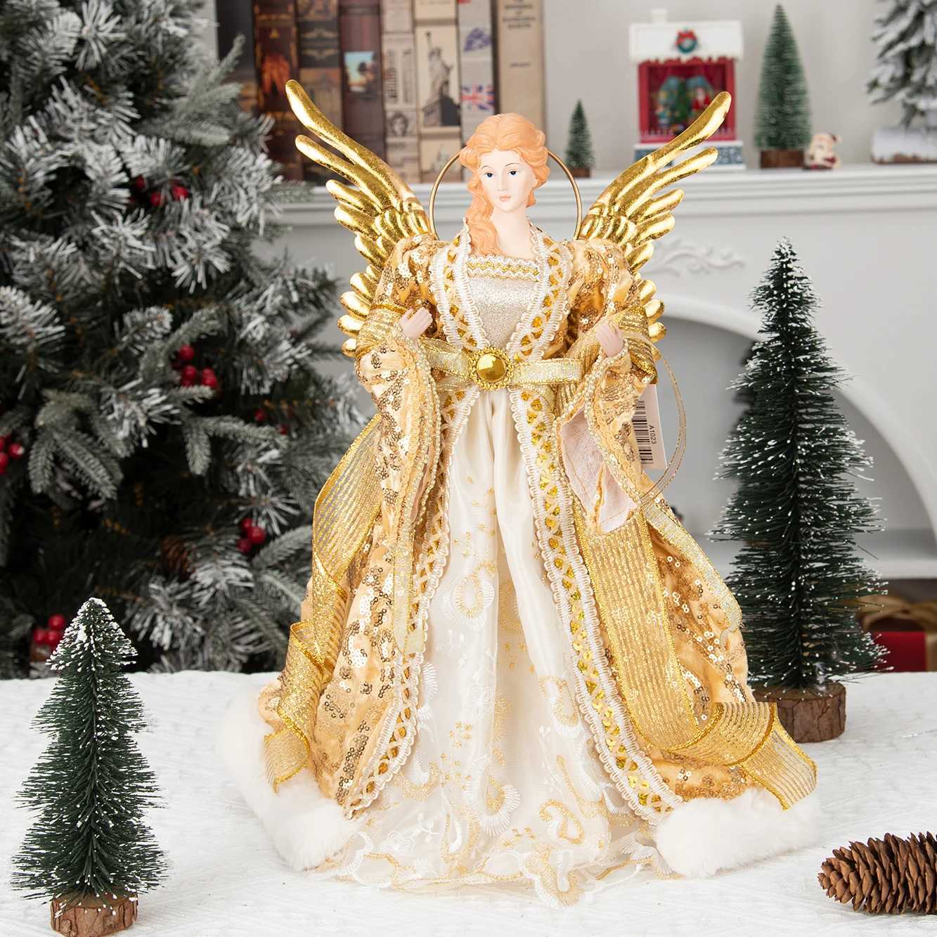 Christmas Decorations 16"Angel Christmas Angel Doll Toy Figurine Christmas Ornaments Crafts with Wing Home Natal Decorations Festive GiftL231111