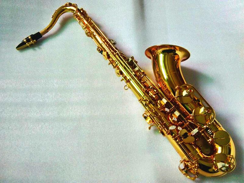 Ny BB Tenor Saxophone T-902 Professionell Spela musikinstrument Elektrofores Guld Tenor Sax med fallstillbehör