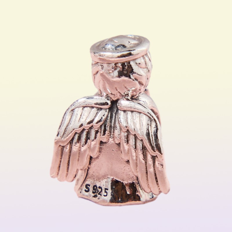 Nowy Angel of Love Charm 925 srebrne kalipki szkliwa srebrne fit styl uroki bransoletki naszyjnik