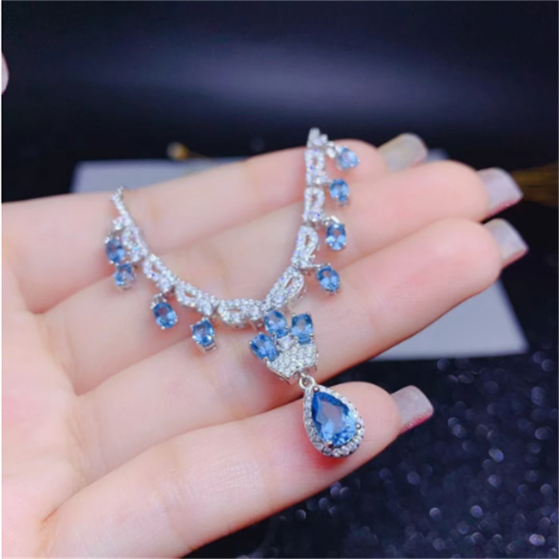 Handmade Crown Diamond Necklace Sterling Silver Party Wedding Pendants Necklace For Women Engagement Chocker Jewelry Gift