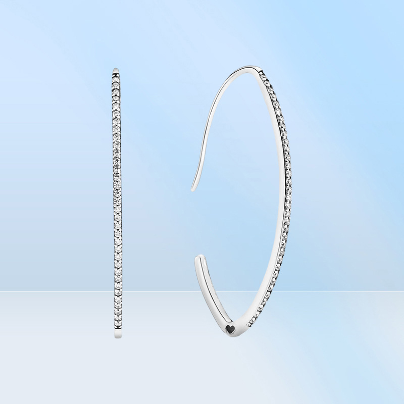 Pendientes de aro brillantes ovalados de Plata de Ley 100 925, accesorios de joyería de compromiso de boda a la moda para mujer, regalo 4501526