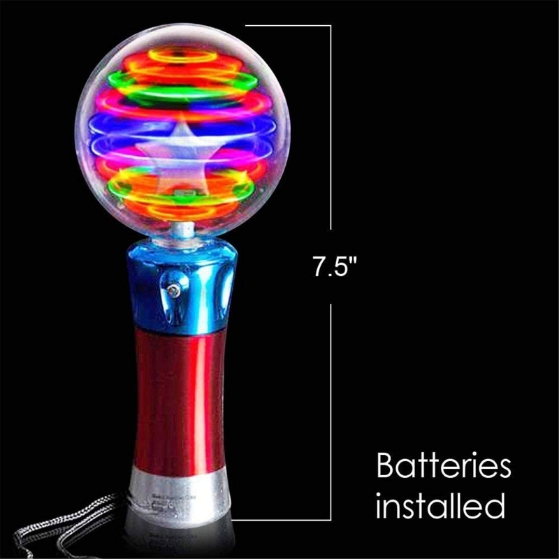 Led Rave Toy Glowing Star Round Ball Sticks Light Up Spinning Ball Wand Stick Forniture feste 230417