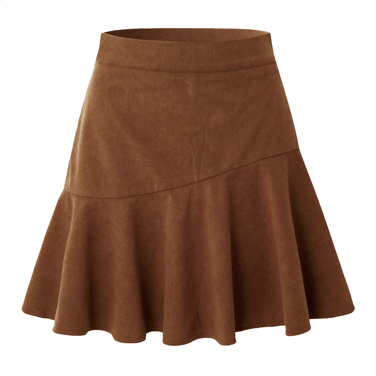 Jupes en velours côtelé pour femmes, jupe de bureau, taille haute, noir, marron, fermeture éclair, Sexy, courte, plissée, automne-hiver, 231116