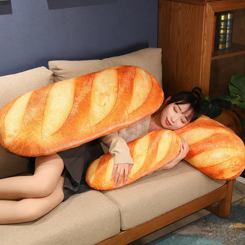 Plush Dolls 20 100cm French Bread Pillow Stuffed Printing Images Food Plushie Peluche Party Prop Decor Sleeping Companion Man Gift 231116