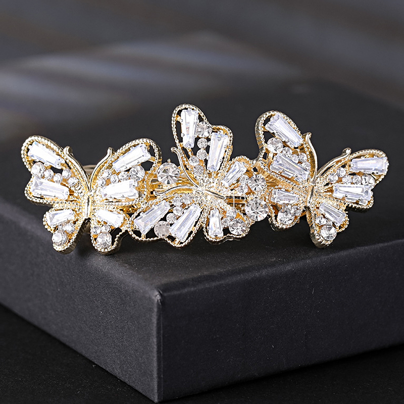 Elegante Strass Haarspelden Bloem Vlinder Lente Clips Boog Haarspeld voor Vrouwen Paardenstaart Clip Mode Zoete Haaraccessoires