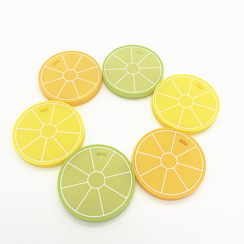 Food Grade Lemon Slice Hanglange TLEETHER SILICONE TEEST TOEY TOET BABY Chew Bead Ketting Verpleegkundige sieraden speelgoed