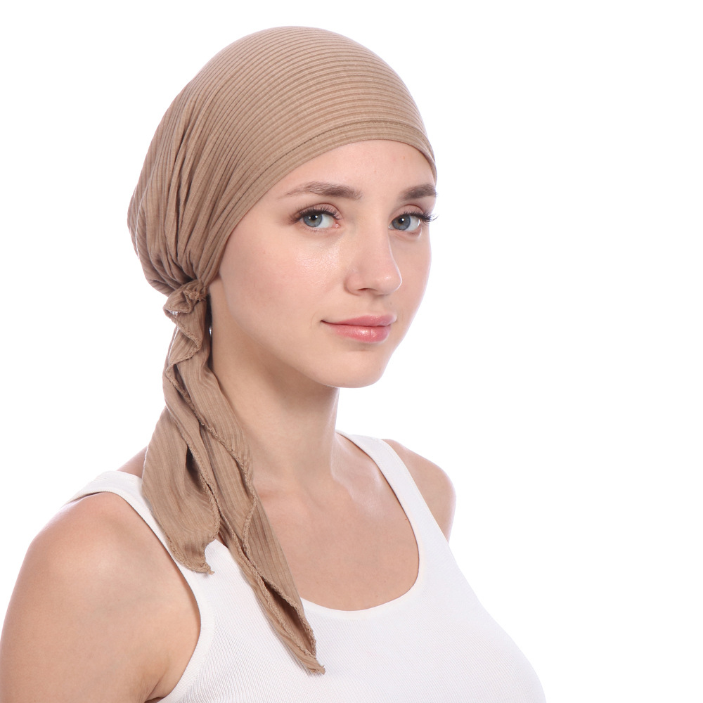 Vrouwen India kralen moslim stretch tulband hoed katoen haar staart hoofd sjaal wrap head banie casual head wrap sjaal