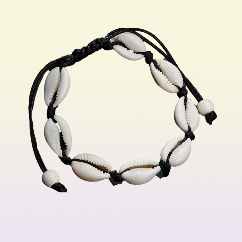 Black White Boho Natural Girls Shells Charm Bracelets for Women Beach Biżuteria ręcznie robione bransoletki bransoletki Brzepły prezent 7406832