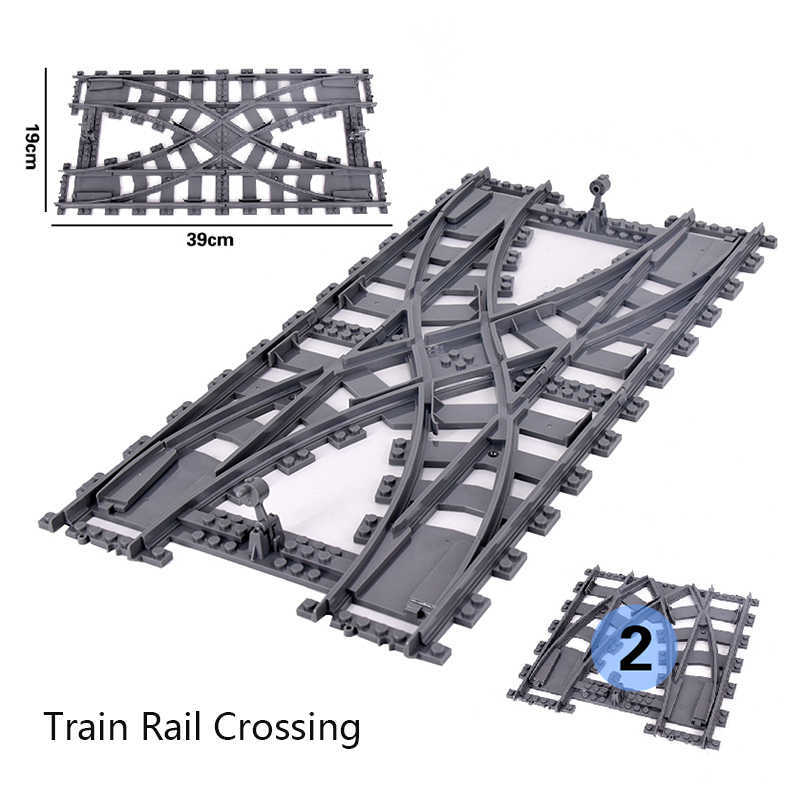 Blocks City Trains Switch flessibile Binari ferroviari Rails Crossing Biforcuto Dritto Curvo Building Block Mattoni Giocattoli Compatibile con 7996