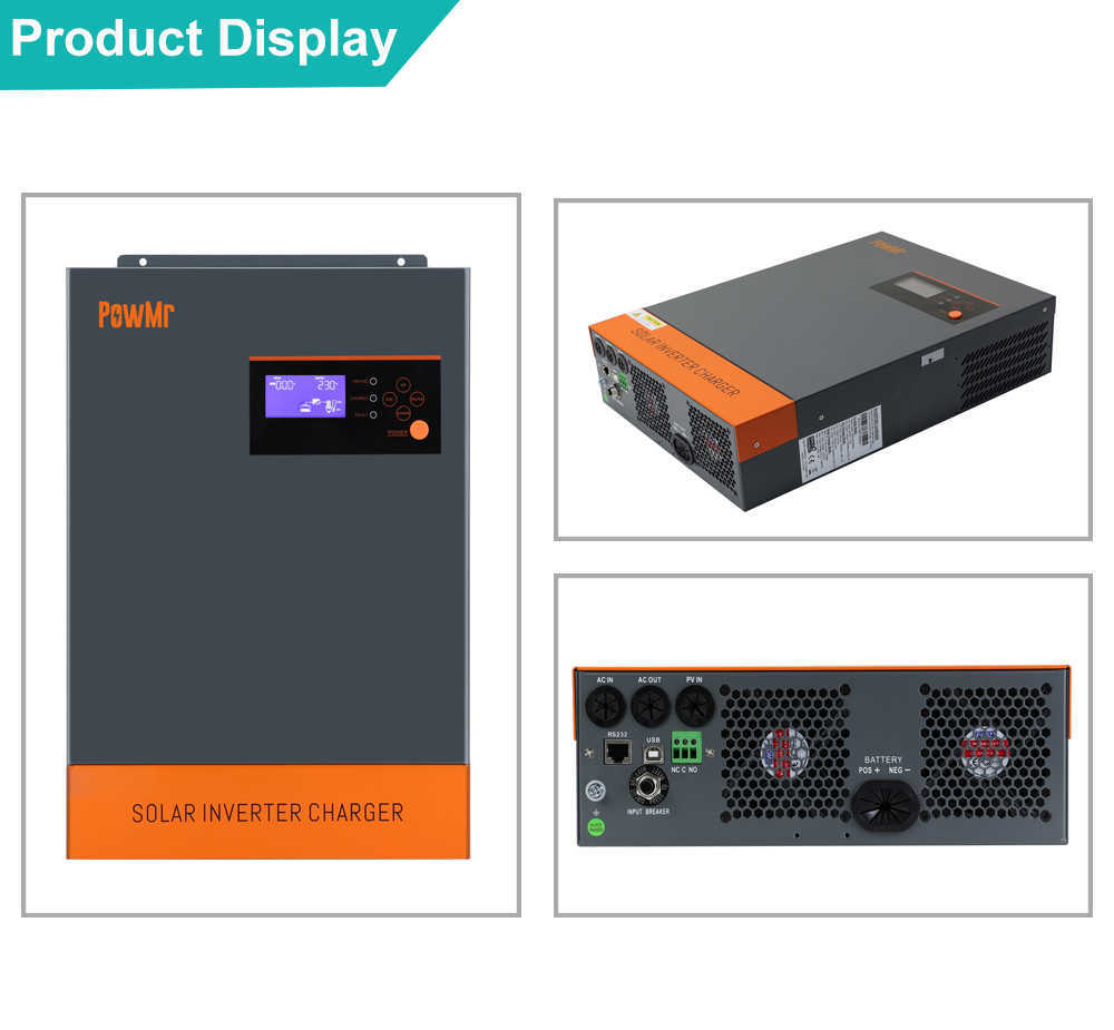 PowMr MPPT 80 A 48 V Solarladegerät 5500 W Hybrid-Wechselrichter 230 VAC Ausgang Max. PV 450 VDC Unterstützt WIFI-Modul und paralleles Solarsystem