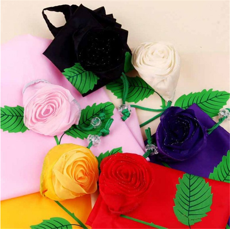 Bolsa de almacenamiento plegable de forma de flores de rosa