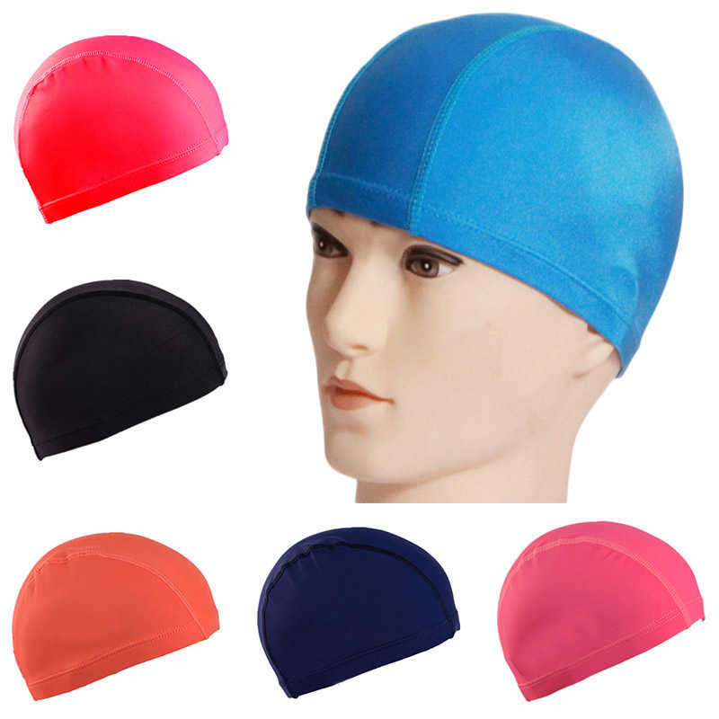 Bonnets de bain Ultra minces Bonnets de bain Taille libre Bonnets de bain confortables pour hommes Femmes Élastique Nylon Protection des oreilles Cheveux longs Chapeau de natation P230418