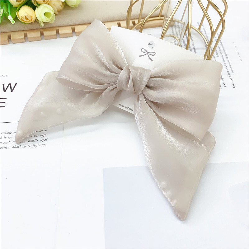 Bow Hairpin Elegant Hair Pin Vintage Top Clip Spring Clip Headband With Clips Retro Layer Butterfly Bow For Women Ribbon Simple