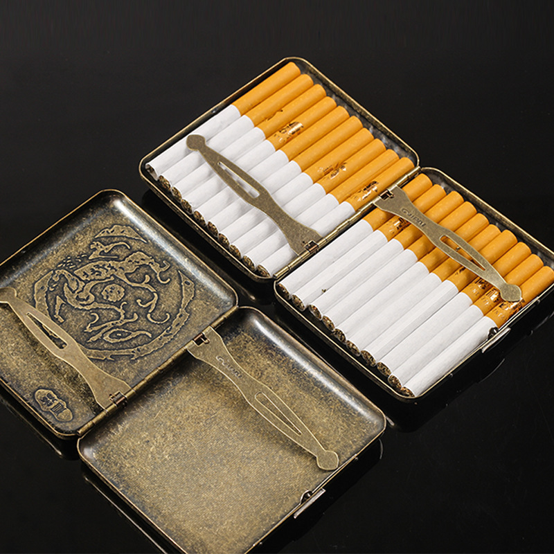 Smoking Pipe Portable stainless steel thickened metal men's medium cigarette case
