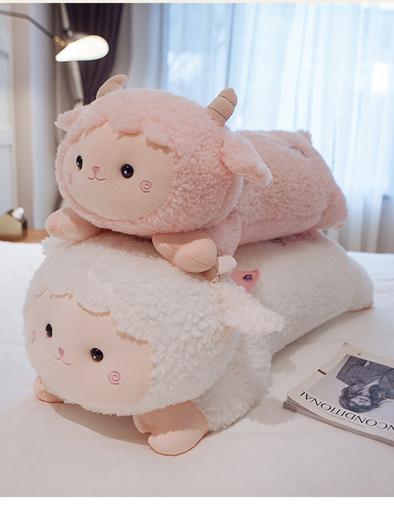 Little Lamb Plush Toy Girl Sleeps Long Large Dollon Bed Pillow Girl Doll Sheep with Hugs Gift Decoration 39inch 100cm DY10166