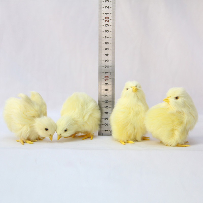 Pluche chick poppen speelgoed realistische gele baby kip paasdecoratie diy miniatuur tuin ornament huis paasfeestje decor