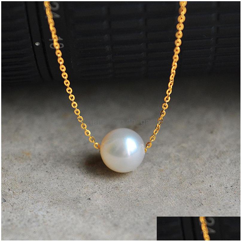 Pendant Necklaces Fashion Super Sweet Imitation Pearl Necklace Ball Droplets Pendants Necklaces Jewelry Accessories For Drop Dhgarden Oty7P