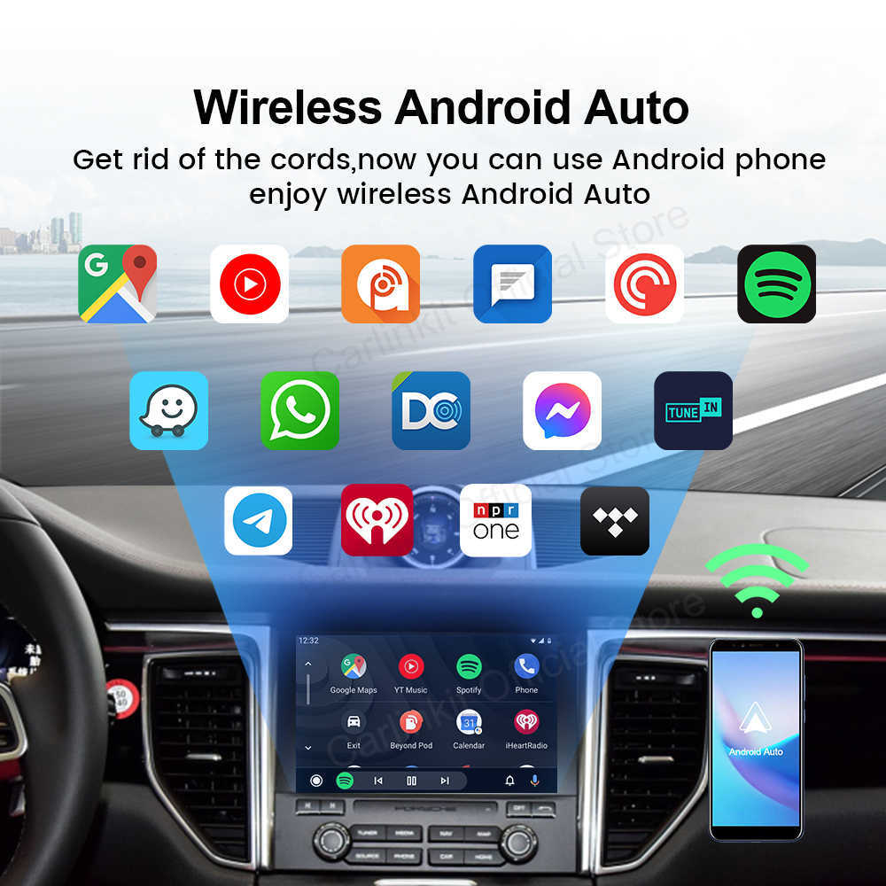 New Carlinkit 4.0 Wirroid Android Auto Adapter 3.0 Wireless 2 in 1 Universal for Apple+Android Carplay مربع USB Dongle لـ Audi VW Benz Kia Honda Toyota Ford