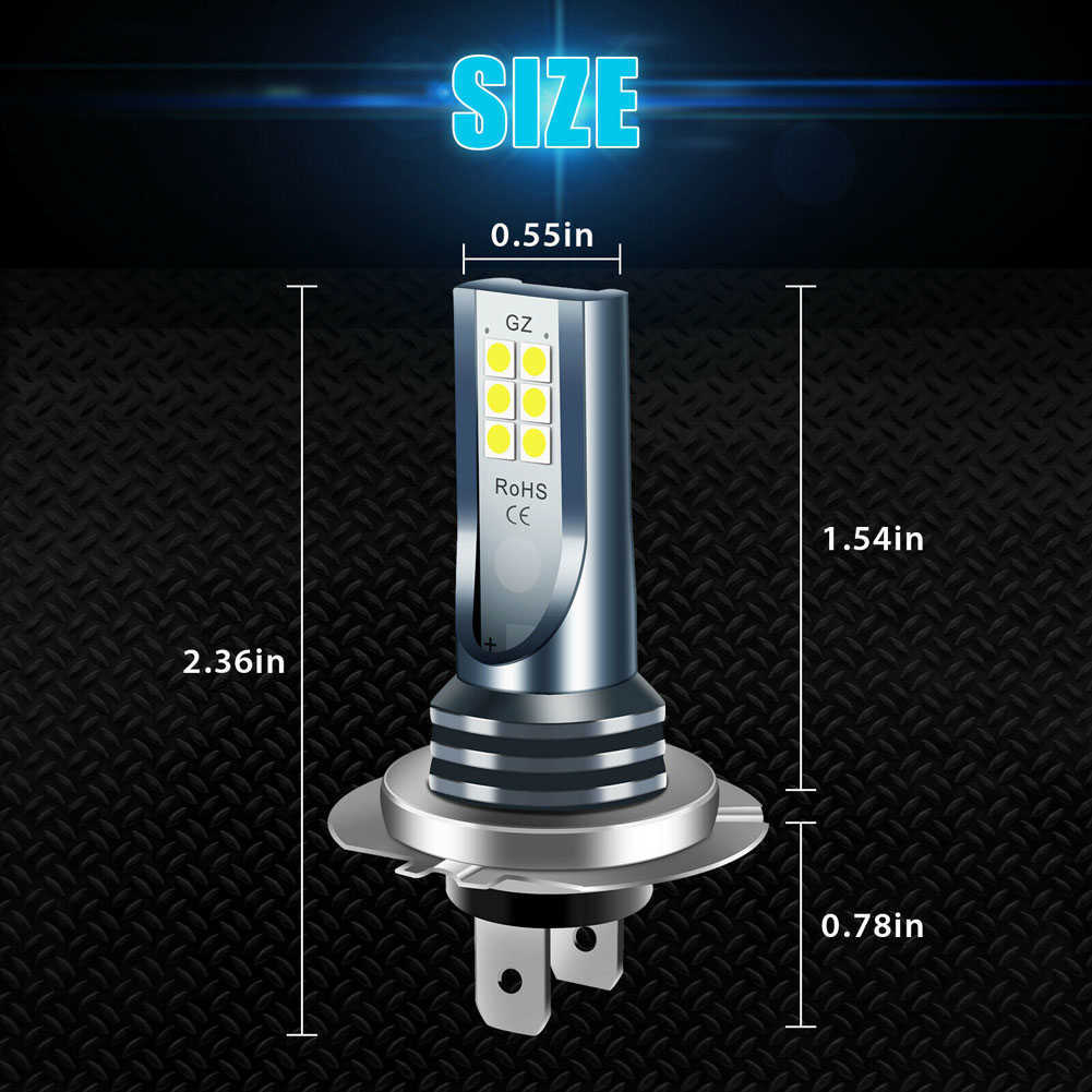 New 12V 24V H7 LED Headlight Car Super Bright High Low Beam Fog Bulbs 30000LM 6000K White IP67 Auto Lighting