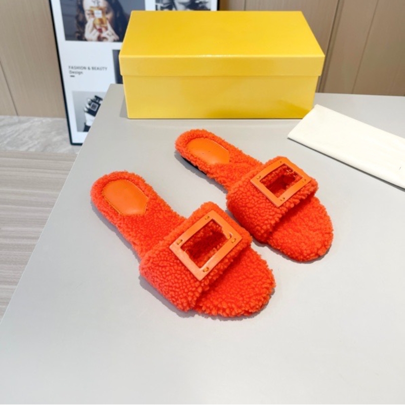 Designer chinelos mulheres chinelo de lã inverno quente vendedor apartamentos sandálias mulher slides couro genuíno praia sapatos casuais sandales estilos de moda marca de alta qualidade