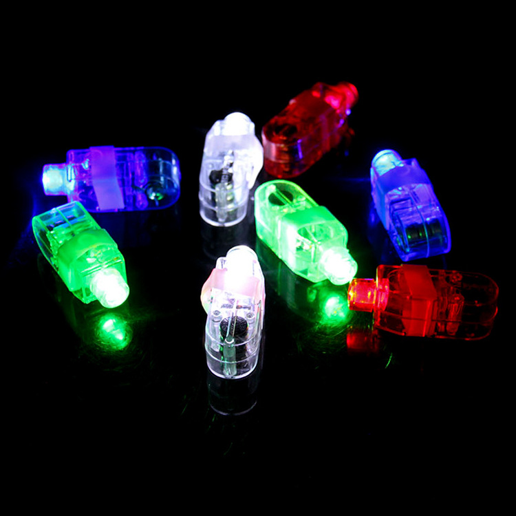 Hot selling LED luminous finger lights gloves rings, flash electronic small toys, night show cheer artifact toys