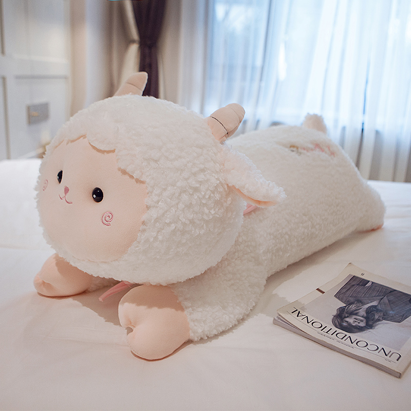 Little Lamb Plush Toy Girl Sleeps Long Large Dollon Bed Pillow Girl Doll Sheep with Hugs Gift Decoration 39inch 100cm DY10166