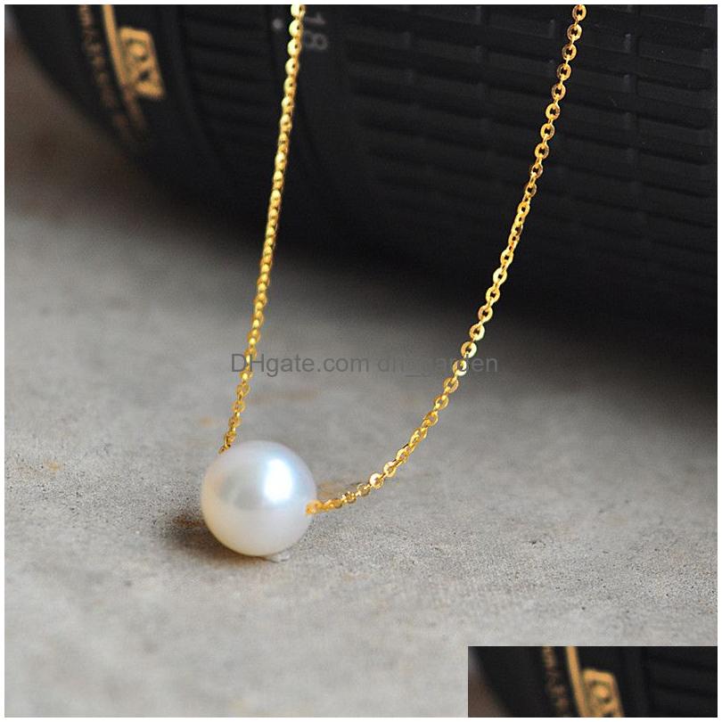 Pendant Necklaces Fashion Super Sweet Imitation Pearl Necklace Ball Droplets Pendants Necklaces Jewelry Accessories For Drop Dhgarden Oty7P