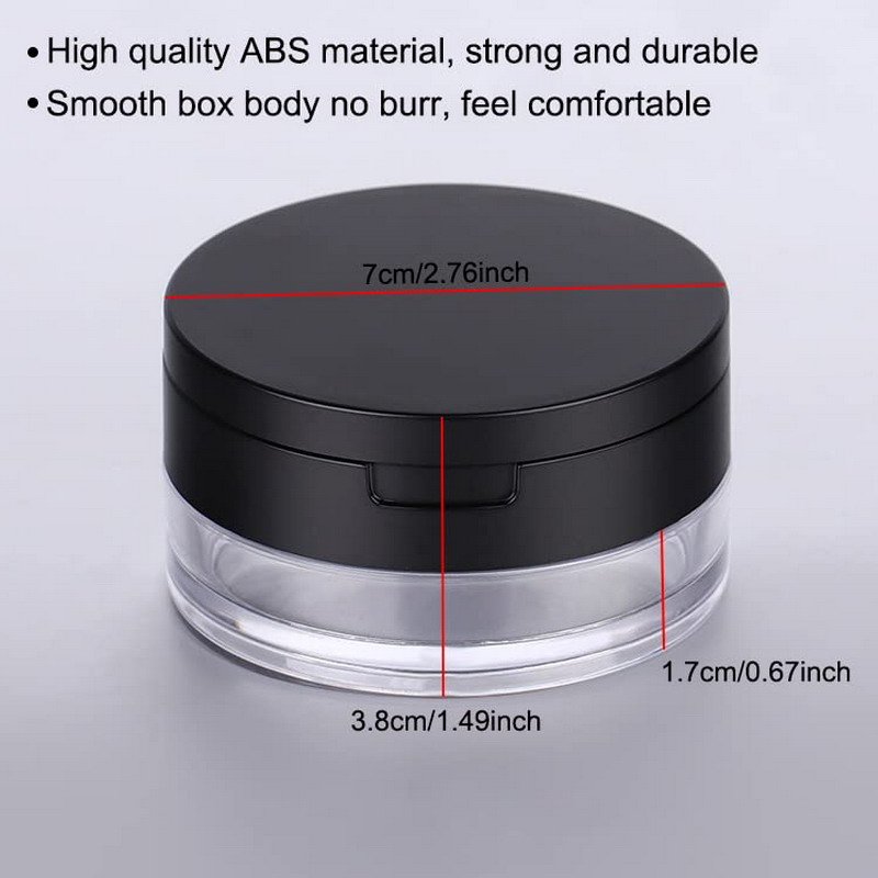 20 g tom återanvändbar lös pulverkompaktbehållare DIY Makeup Pulverfodral med puff, spegel och elastisk nät Sifte